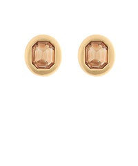 GS EMERALD CUT & METAL EARRING