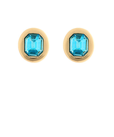 GS EMERALD CUT & METAL EARRING