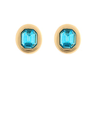 GS EMERALD CUT & METAL EARRING