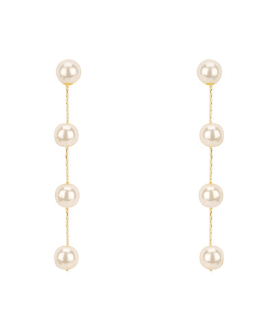 GS 6MM PEARL LINEAR EARRINGS