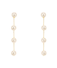 GS 6MM PEARL LINEAR EARRINGS