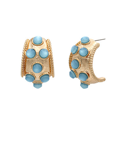 GS DOTTED ANTIQUE BOLD HOOPS