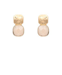 GA TEXTURED METAL & CUSHION EARRING