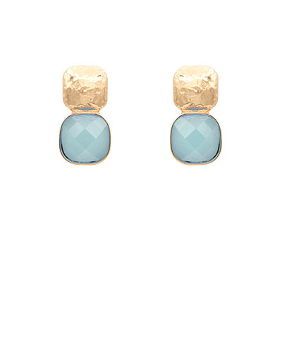 GA TEXTURED METAL & CUSHION EARRING