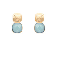 GA TEXTURED METAL & CUSHION EARRING