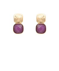 GA TEXTURED METAL & CUSHION EARRING