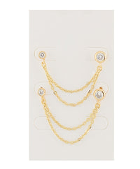 GS 2 HOLE DOUBLE PIERCING CHAIN EARRING