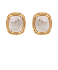 GS STONE SQUARE EARRINGS