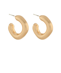 GS ANGLED METAL TUBE HOOP EARRING