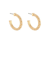 GS DOTTED PEARL METAL HOOPS