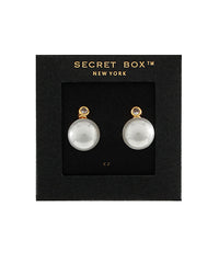 GS PEARL & CZ STUD EARRINGS