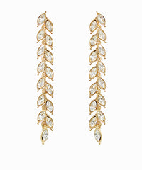 GS CRYSTAL BAY LEAF DROP EARRING