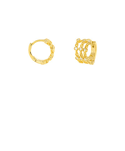 GS PAVE LINKED TRIPLE STUD