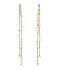 GS LAYERED BAR PEARL EARRING