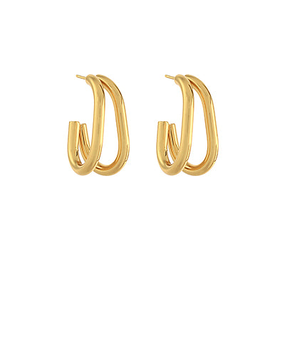 GS LAYERED OVAL HOOP EARRING