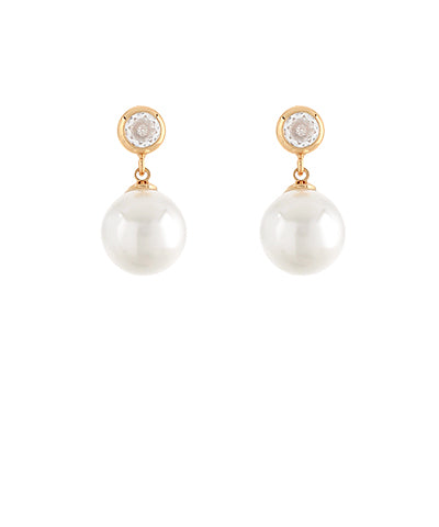 GS PEARL & GLASS DANGLE EARRING