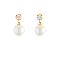 GS PEARL & GLASS DANGLE EARRING