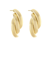 GS RIBBED TEXTURE TUBE OPEN HOOP EARRING