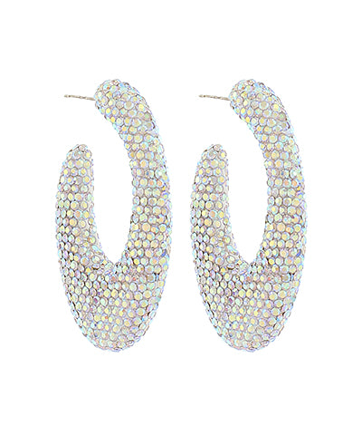 GS PAVE GRADUATED OVAL HOOP