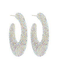 GS PAVE GRADUATED OVAL HOOP