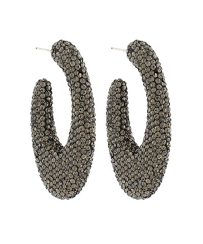 GS PAVE GRADUATED OVAL HOOP