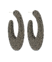 GS PAVE GRADUATED OVAL HOOP