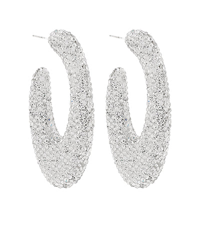 GS PAVE GRADUATED OVAL HOOP