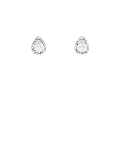 GS CZ TEARDROP STUD EARRINGS