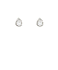 GS CZ TEARDROP STUD EARRINGS