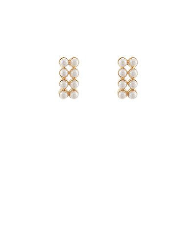 GS BAR SHAPE PEARL STUD EARRING