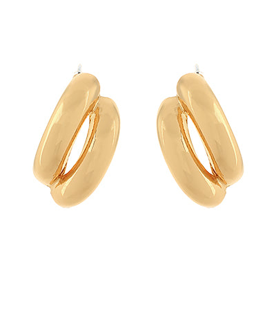 GS LAYERED & CURVED HOOP EARRING