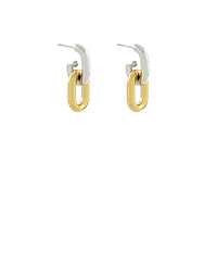 GS LINKED OVAL TWO TONED DANGLE HOOPS