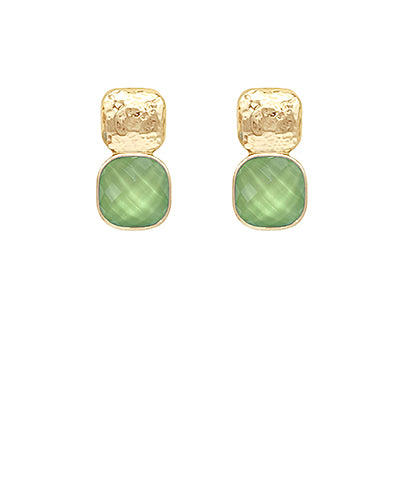 GS GOLD WITH STONE EARRING