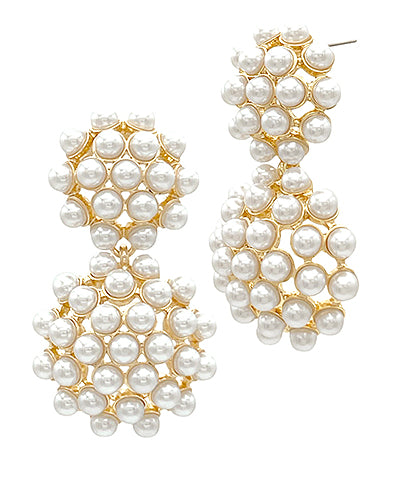 GS CHUNKY PEARL ROUND DROP EARRING