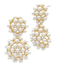 GS CHUNKY PEARL ROUND DROP EARRING