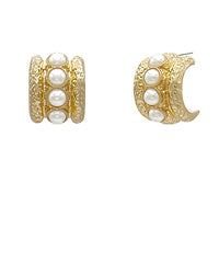 GS ANTIQUE GOLD CATS EYE HOOP