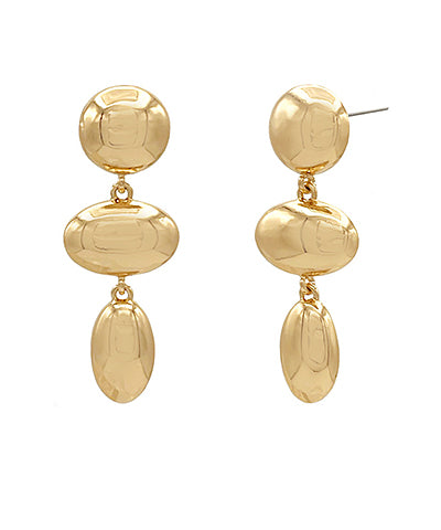 GS LINEAR OVAL & ROUND EARRING