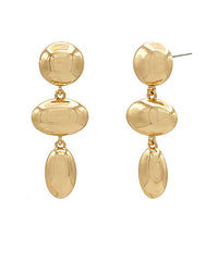 GS LINEAR OVAL & ROUND EARRING