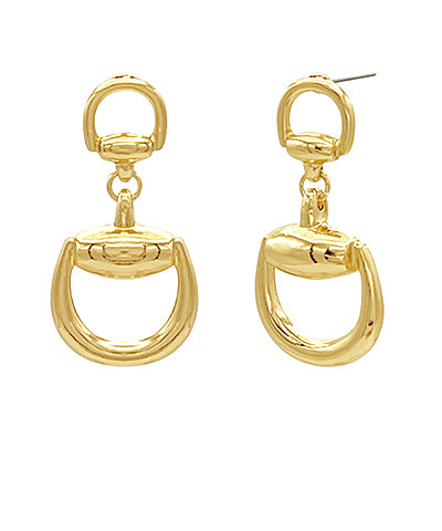 GS DOUBLE HORSEBIT DROP EARRINGS