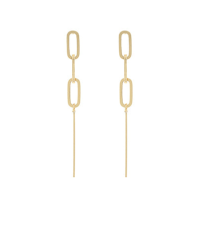 GS LINKED OVAL & BAR EARRING