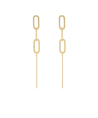 GS LINKED OVAL & BAR EARRING