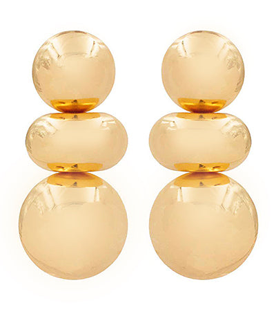 GS 3 TIER BOLD DOME DROP EARRING