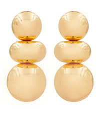 GS 3 TIER BOLD DOME DROP EARRING