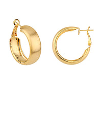 GS BRUSHED METAL BOLD HOOP EARRING