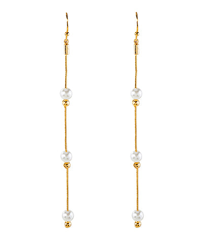 GS PEARL STATION LONG EARRINGS