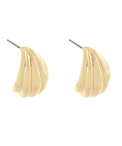 GS RIBBED TEARDROP SHAPE HALF HOOPS