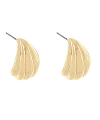 GS RIBBED TEARDROP SHAPE HALF HOOPS