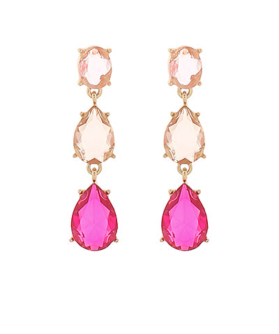GS LINEAR TEARDROP STONE EARRING