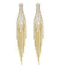 GS FRINGE PAVE BAGUETTE LONG EARRING