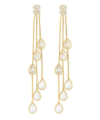 GS BAGUETTE FRINGE TEARDROP LONG EARRING